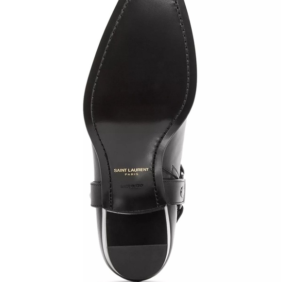 Saint Laurent Men's Wyatt Leather Harness Boots **Great Pre-owned Condition** - Picture 6 of 16